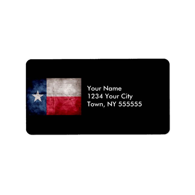 Weathered Vintage Texas State Flag Label (Front)