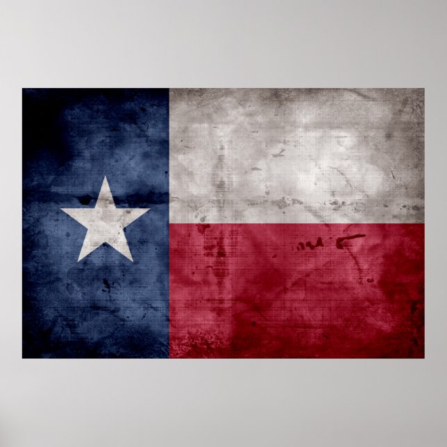 Weathered Vintage Texas State Flag Poster (Front)
