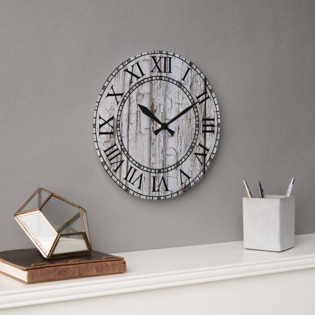 Weathered White Wood - Custom Clock (Office)