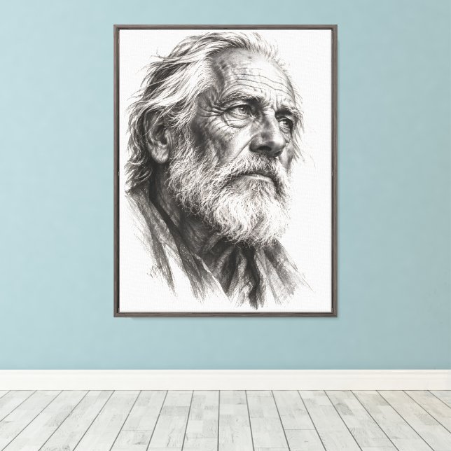 Weathered Wisdom Canvas Print (Insitu(Wood Floor))