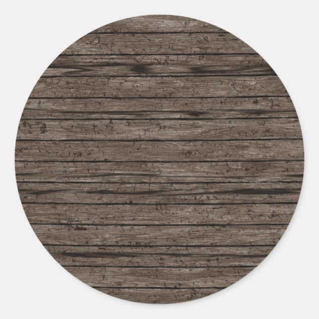 Weathered Wood Backgrounds. Wood Textures Pattern Classic Round Sticker (Front)