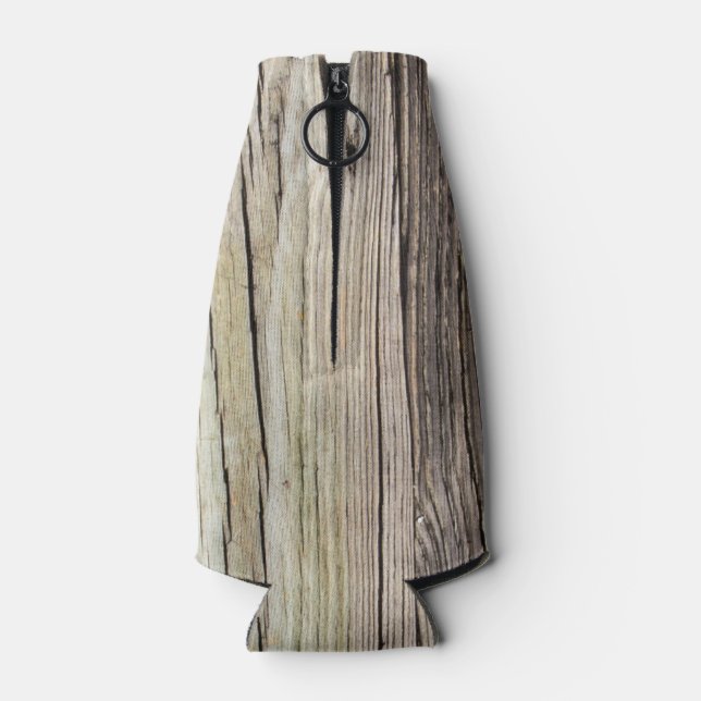 Weathered Wood Boards Bottle Cooler (Back)