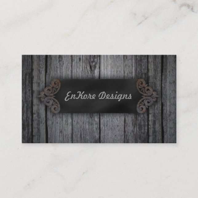 Weathered Wood Business Card (Front)