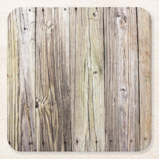 Weathered Wood Dock Boards with Rustic Charm Square Paper Coaster