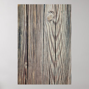 Weathered Wood Grain Plank Background Template Poster