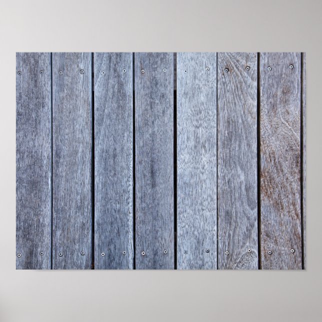 Weathered Wood Grain Plank Background Template Poster (Front)