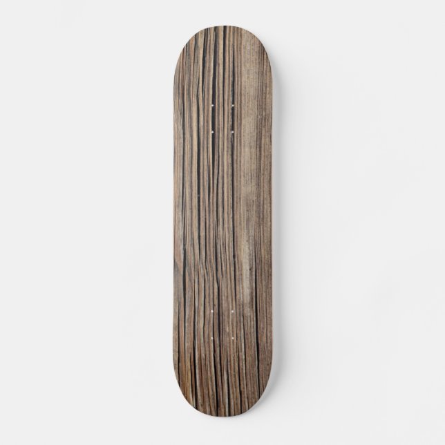 Weathered Wood Grain Plank Background Template Skateboard (Front)