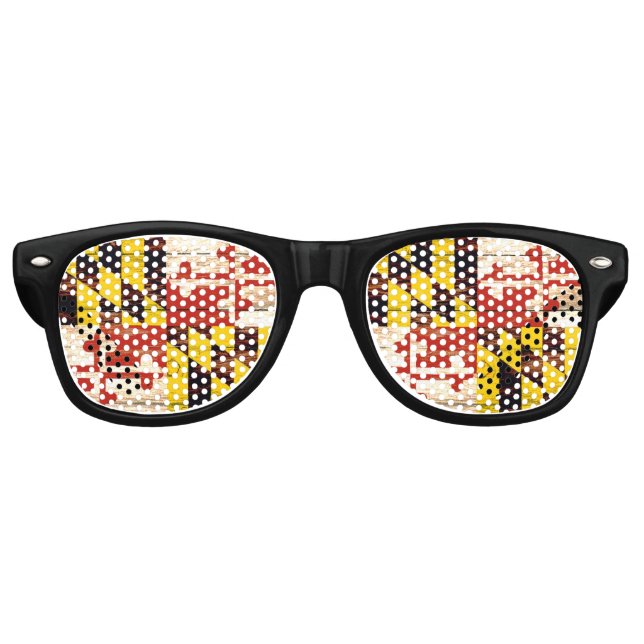 Weathered wood Maryland flag glasses (Front)
