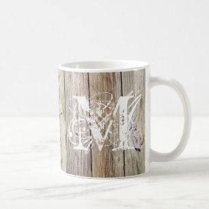 Weathered Wood Monogrammed Classic Mug