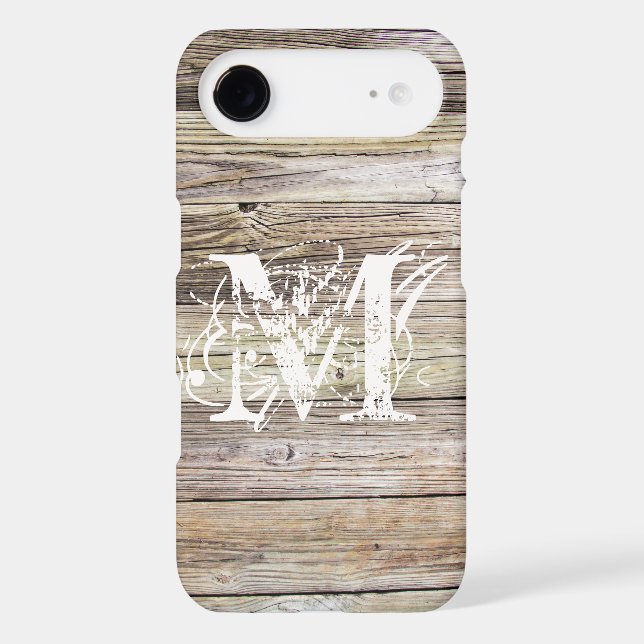 Weathered Wood Monogrammed iPhone 6/6s Case (Back)