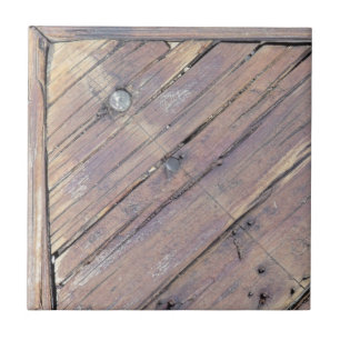 Weathered Wood Rough Textured Deck Ceramic Tile