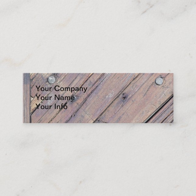 Weathered Wood Rough Textured Deck Mini Business Card (Front)