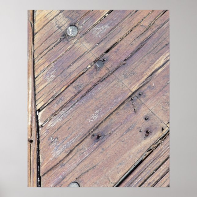 Weathered Wood Rough Textured Deck Poster (Front)