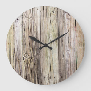Weathered Wood Rustic Boards from Old Dock Large Clock