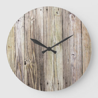 Weathered Wood Rustic Boards from Old Dock Large Clock