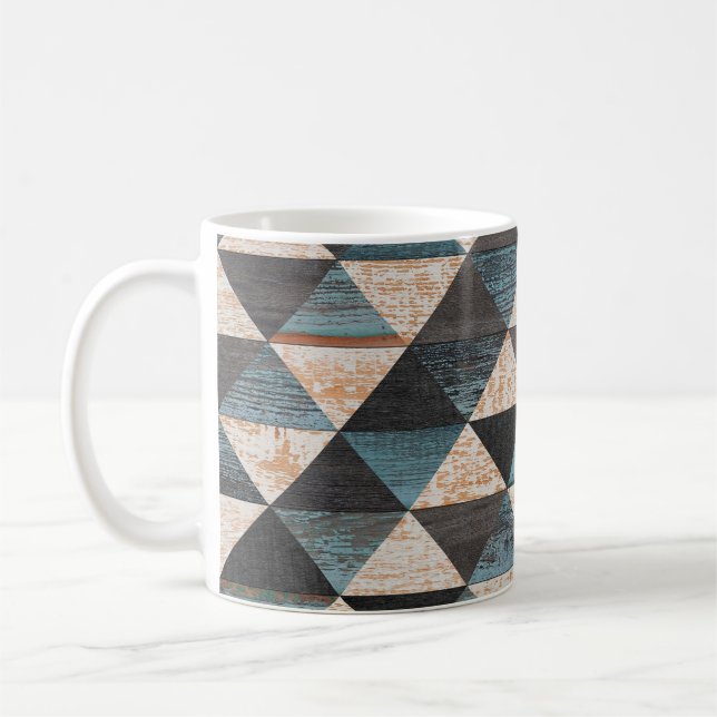 Weathered wood texture background. Seamless vintag Coffee Mug (Left)