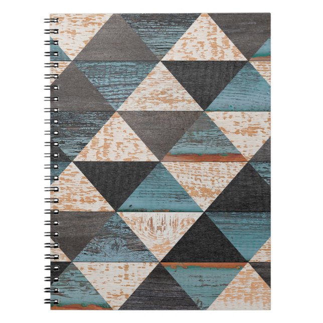 Weathered wood texture background. Seamless vintag Notebook (Front)