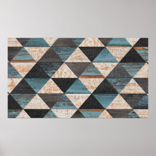 Weathered wood texture background. Seamless vintag Poster