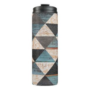 Weathered wood texture background. Seamless vintag Thermal Tumbler