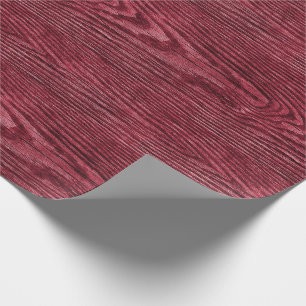 Weathered Wood Texture Cranberry Wrapping Paper