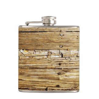 Weathered Wooden Deck Pocket Flask