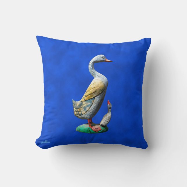 Weathered Wooden Ducks Cushion (Front)