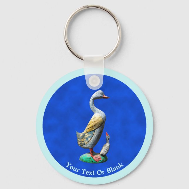 Weathered Wooden Ducks Key Ring (Front)