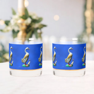 Weathered Wooden Ducks Whiskey Glass