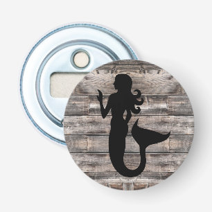 weathered wooden plank background with MERMAID Bottle Opener