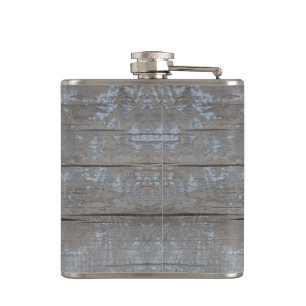 weathered wooden planks hip flask