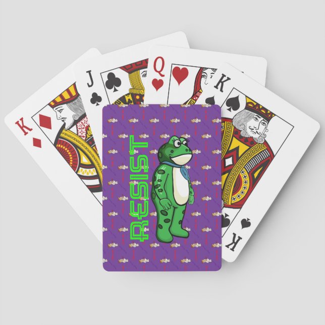 Weatherproof Personalized House Flag Resist frog Playing Cards (Back)