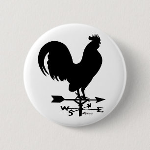 Weathervane Rooster 6 Cm Round Badge