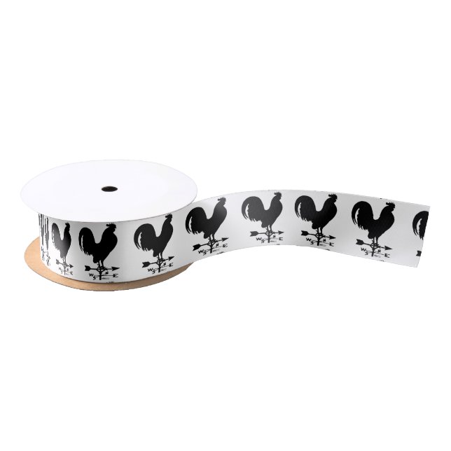 Weathervane Rooster Satin Ribbon (Spool)