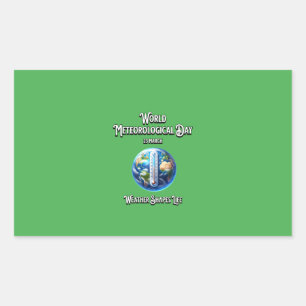 Weathr Shapes Life. World Meteorological Day. Rectangular Sticker