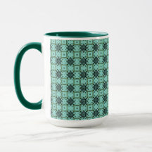 Weave Black on Light Blue Big Mug