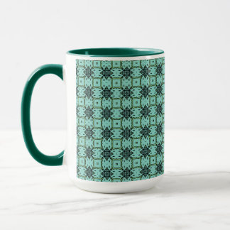 Weave Black on Light Blue Big Mug