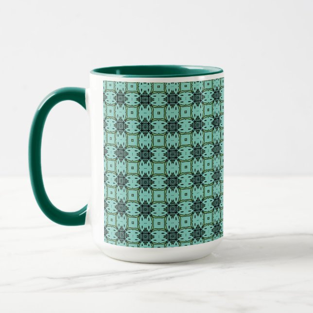 Weave Black on Light Blue Big Mug (Left)