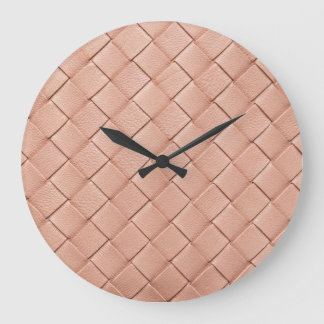 Weave Leather Texture Background Design Large Clock