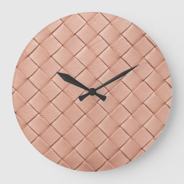 Weave Leather Texture Background Design Large Clock (Front)