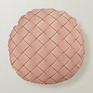 Weave Leather Texture Background Design Round Cushion