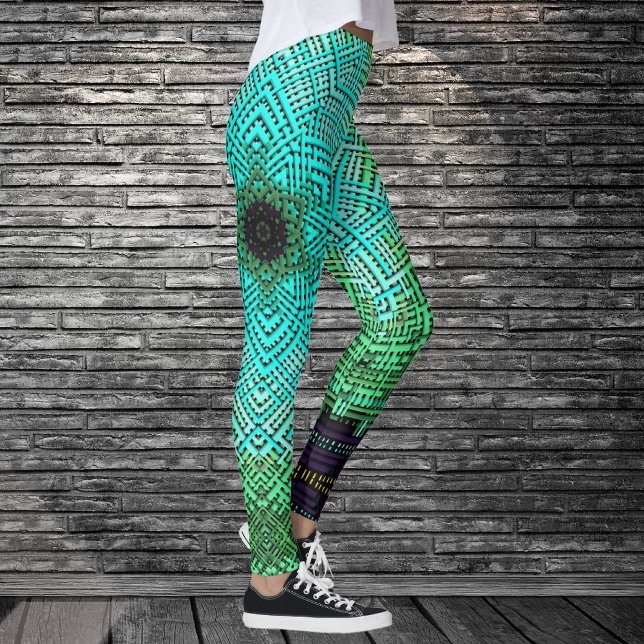 Weave Mandala Blue and Green Leggings (Creator Uploaded)