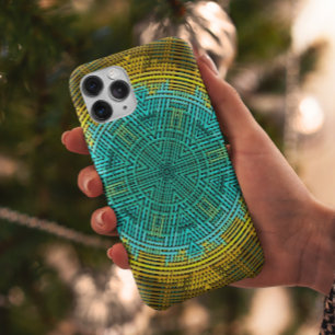 Weave Mandala Blue and Yellow iPhone 11 Case