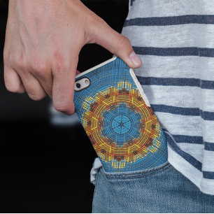 Weave Mandala Blue Yellow and Red iPhone 11 Case