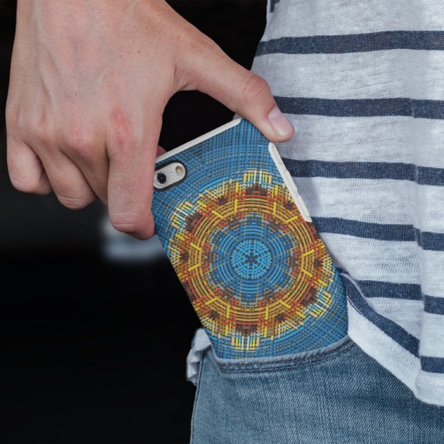 Weave Mandala Blue Yellow and Red Case-Mate iPhone Case (Creator Uploaded)