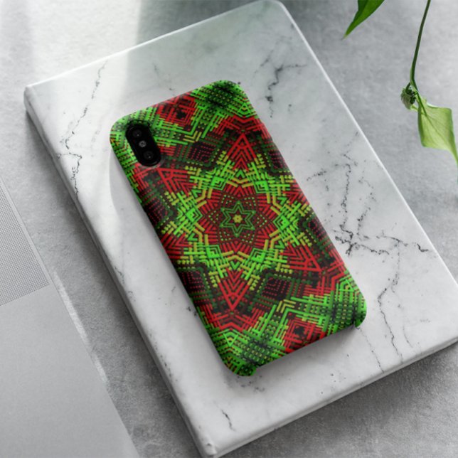 Weave Mandala Green and Red Case-Mate iPhone Case (Creator Uploaded)