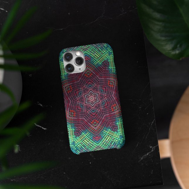 Weave Mandala Green Blue and Red Case-Mate iPhone Case (Creator Uploaded)
