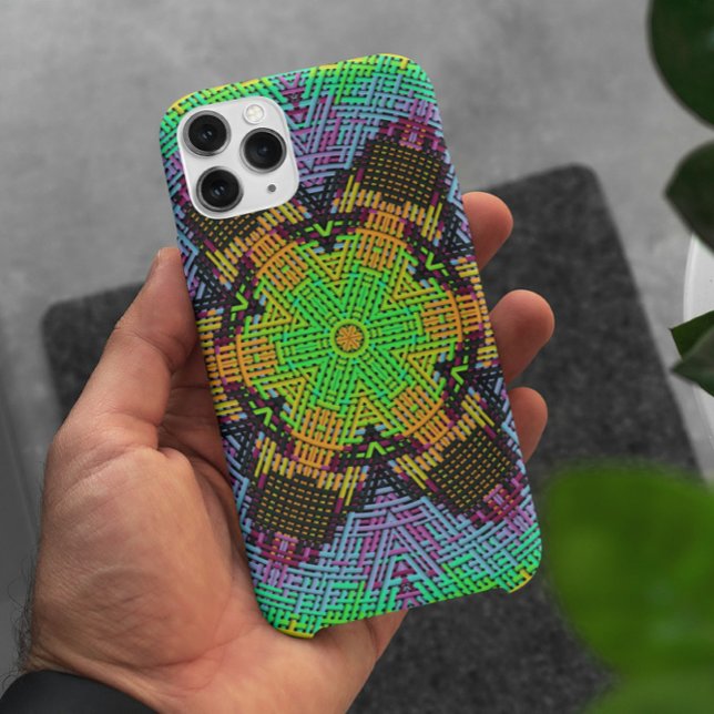 Weave Mandala Green Orange and Purple Case-Mate iPhone Case (Creator Uploaded)