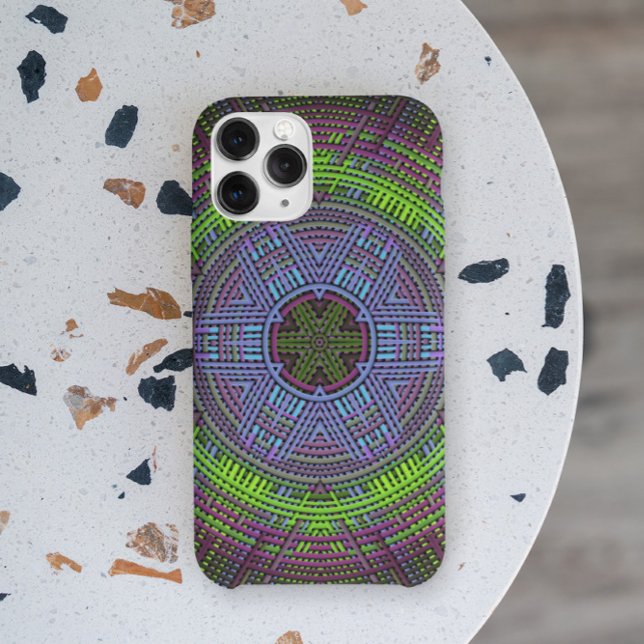 Weave Mandala Green Purple and Blue Case-Mate iPhone Case (Creator Uploaded)