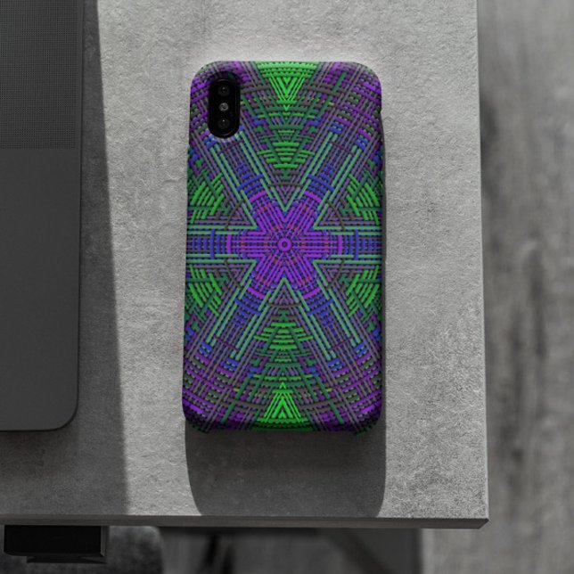 Weave Mandala Green Purple and Blue Case-Mate iPhone Case (Creator Uploaded)