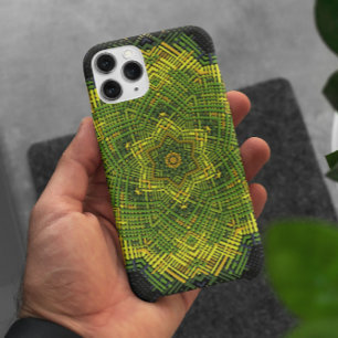 Weave Mandala Green Yellow and Black iPhone 11 Case